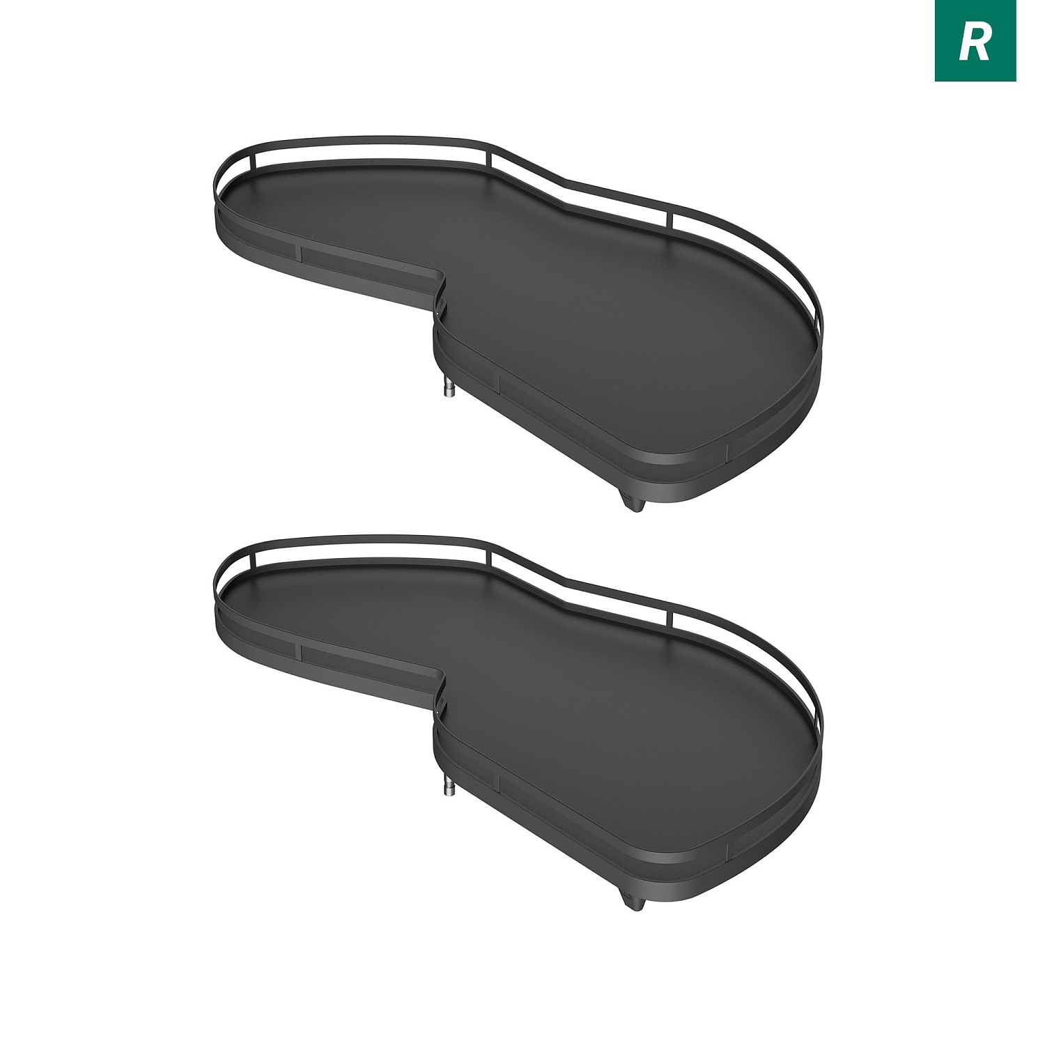 Комплект полок правый Леманс 400 мм Арена СТИЛЬ (2 полки + рычаги) АНТРАЦИТ