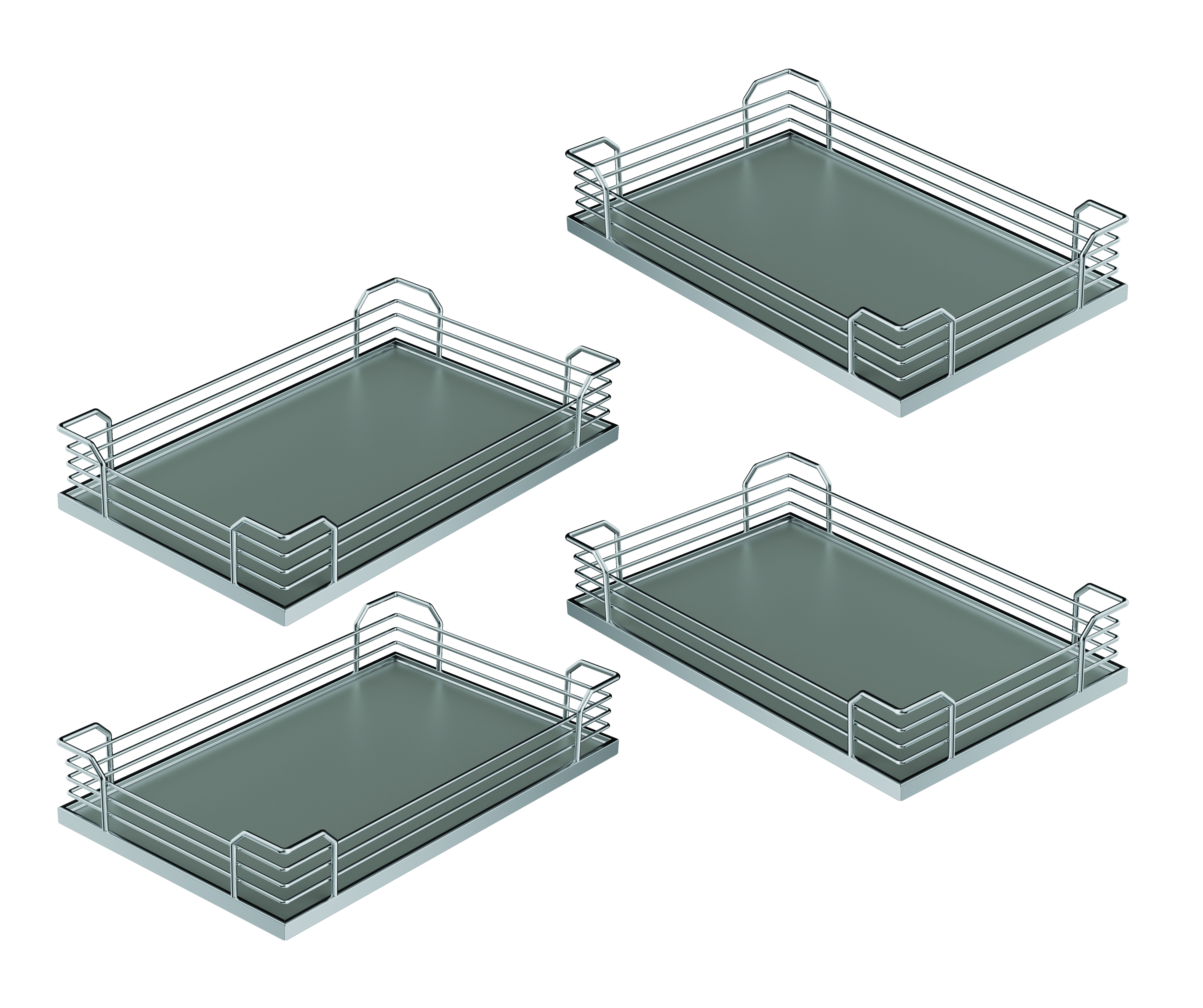 Комплект полок Волшебный угол 450-600 мм Арена КЛАССИК 4 шт цвет ХРОМ
